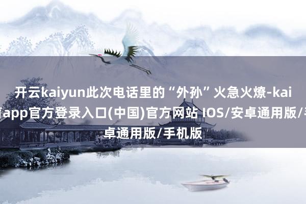 开云kaiyun此次电话里的“外孙”火急火燎-kai云体育app官方登录入口(中国)官方网站 IOS/安卓通用版/手机版
