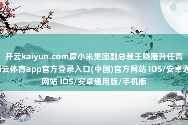 开云kaiyun.com原小米集团副总裁王晓雁升任高档副总裁-kai云体育app官方登录入口(中国)官方网站 IOS/安卓通用版/手机版
